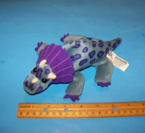 24K Company Beanie / Plush "Fantasaurs Collection" 1997 Triceratops (Purple) - Picture 1 of 3