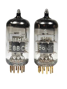 PAIR BY GAIN E88CC =6922 SIEMENS GRAY SHIELD H0LY GRAIL-MUNICH USED TESTED NOS - Picture 1 of 8