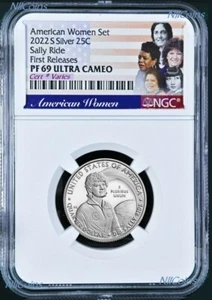 2022 S Silver NGC American Women Sally Ride QUARTER Proof coin PF 69 FR - Picture 1 of 2