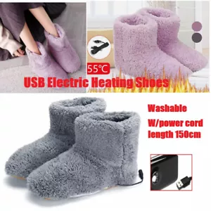 Winter USB Wärmer Fußschuh Plüsch Elektrische Hausschuhe Füße Beheizt Waschbar~ - Bild 1 von 10