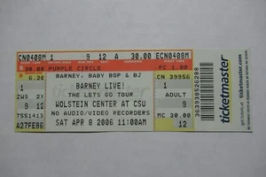 BARNEY LIVE! THE LET GO TOUR 8/04/2006 BOLETO COMPLETO WOLSTEIN CENTER CSU - Imagen 1 de 1