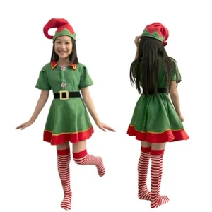 Elfenkostüm für Mädchen, Mädchen Weihnachten Elfenkleid für 8-9 Jahre - Bild 1 von 7