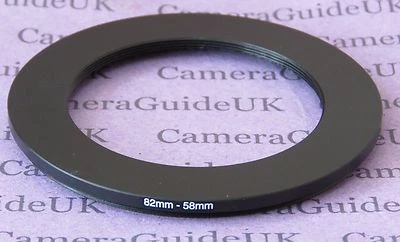 82mm to 58mm Male-Female Stepping Step Down Filter Ring Adapter 82mm-58mm  - Image 1 of 2