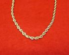 14K Gold Plated 18" 5Mm Rope Bling Necklace With Magnetic Clasp