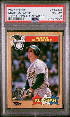 2022 TOPPS #87AS-8 MARK McGWIRE 1987 ALL-STAR BB Athletics PSA 8 NM-MT Sharp - Image 1 of 2