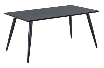 Black Wood Finish 6 Seater Dining Table Illona Contemporary - Ex Display Boxed - Image 1 of 4