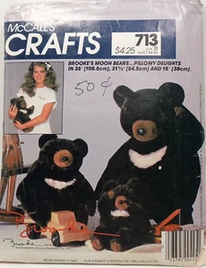 McCalls Pattern 713 Stuffed Plush Teddy Bears 3 sizes Brook Shields 1983 1980s - Picture 1 of 2