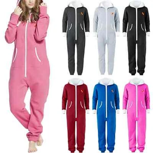 Damen 1Onesie All in One Piece Jumpsuit Elegant Langarm Damen Erwachsene Kapuze - Bild 1 von 16