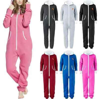 Damen 1Onesie All in One Piece Jumpsuit Elegant Langarm Damen Erwachsene Kapuze - Bild 1 von 2