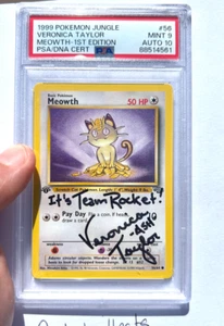 Pokemon 1999 Jungle Meowth 1st Ed. SIGNED & Remarked Veronica Taylor Team Rocket - Picture 1 of 5