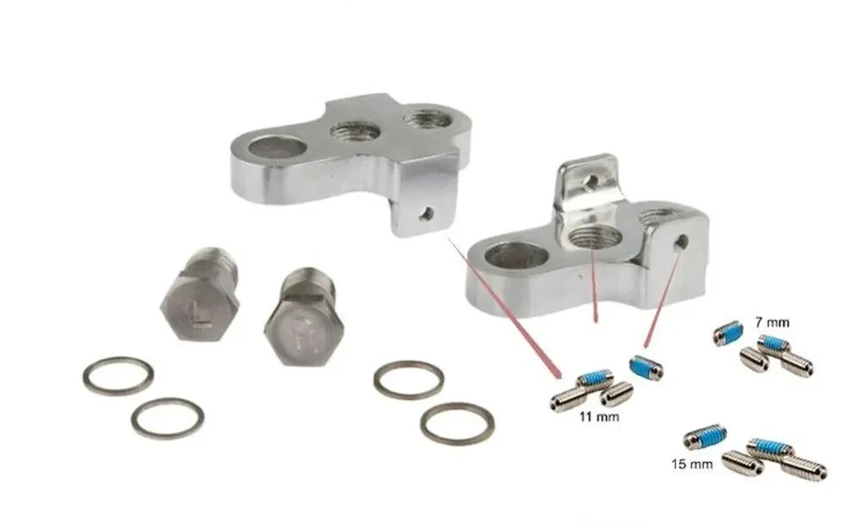 Mirage Kurbelarm Verkürzer Aluminium Set R L aus Aluminium mit Schrauben OVP