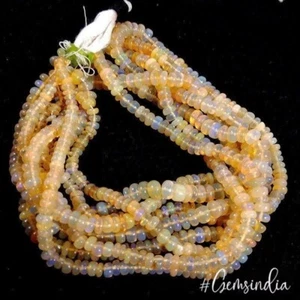 188 Ct/4 Strands Natural Ethiopian Untreated Welo Fire Opal Rondelle Beads ~16" - Picture 1 of 6