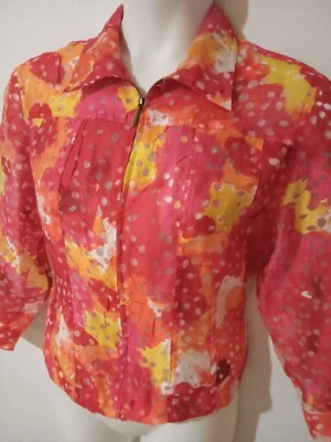 Chaqueta RUBY RD Para Mujer Talla 14 Cremallera Completa Rosa Naranja Manga 3/4 Ligera Verano  Foto 1 de 4