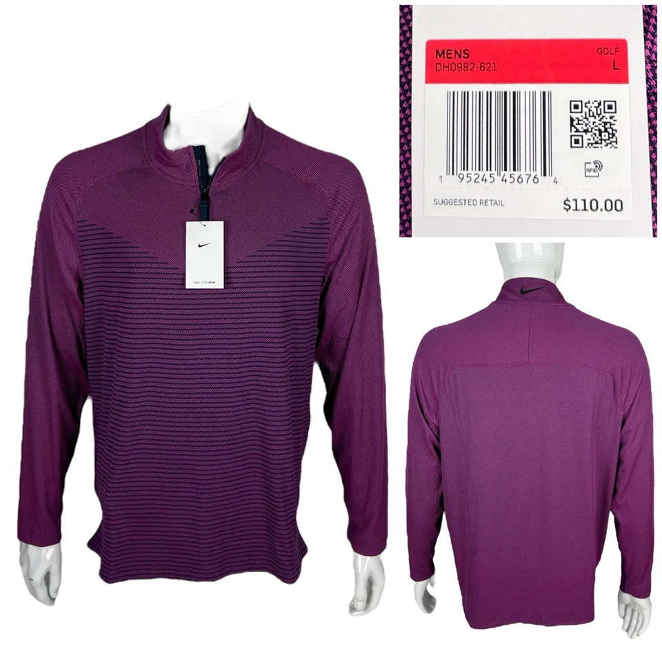 Nike Dri-Fit ADV Vapor DH0982-621 Purple 1/4 Zip L/S Golf Jacket Men's Large