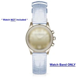 Isaac Mizrahi Light Blue Croco Leather Watch Strap with Gold buckle (T7V12AA) - Picture 1 of 4