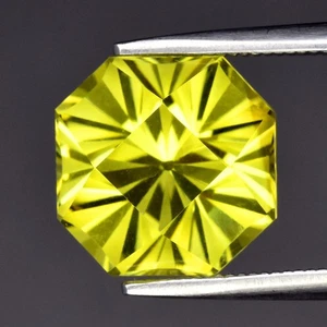 💎 Quarzo Limone Naturale 3,81ct 9,5x9,5mm VS Ottagonale - Gemma Brasile - Foto 1 di 4