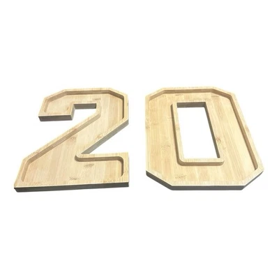 A 级木材 20 号 Charcuterie 板套装 - 可填充木制数字 — 第 1/3 张图片