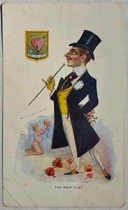 Tarjeta comercial de R. Hill 1905 “The Male Flirt” - Publicidad de Mystic Sunshine Range - Imagen 1 de 4