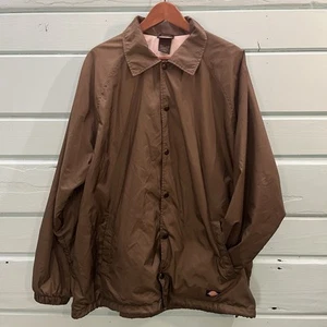 Dickies Snap Front Lined Windbreaker Men's Nylon Jacket 76242 Green VGC LARGE - Picture 1 of 5