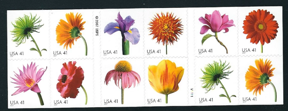 Scott #4176/85...41 Cent...Beautiful Blooms...Booklet Block of 12 - Image 1 of 1