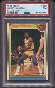 1988 Fleer Magic Johnson Hof All Star #123 - Los Angeles Lakers - PSA 7 NM - Bild 1 von 2