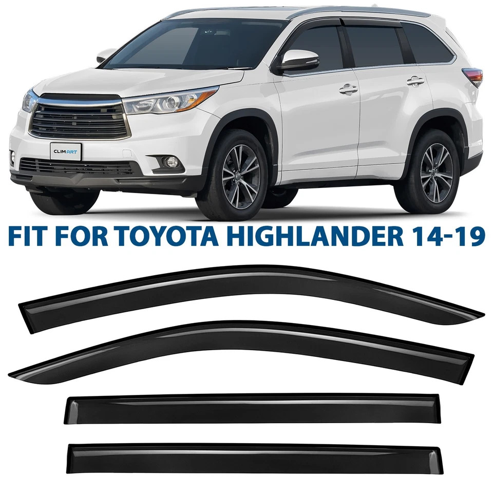 Protectores de lluvia viseras de ventilación para Toyota Highlander 2014-2019 Foto 1 de 4