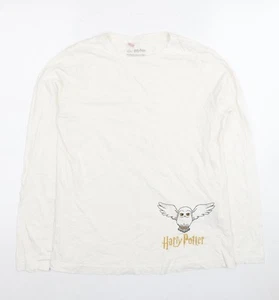 Harry Potter Unisex Kids White Long Sleeve Pyjama Top - Picture 1 of 12