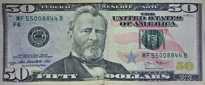 Very Cool 4 Pairs Together 2013 Series 50 Dollar Note MF55008844B - Image 1 of 4