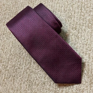 Cravatta Charles Tyrwhitt bordeaux viola stretta seta preppy ufficio business formale - Foto 1 di 3
