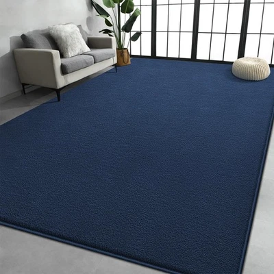 Large Area Rugs for Living Room Bedroom, 5x8 Feet Navy Blue Rug, Minimalist M... - Image 1 of 4
