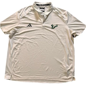 Adidas Polo Shirt Mens XXL White USF Bulls NCAA Football Team / Coach Issued EUC - Picture 1 of 5