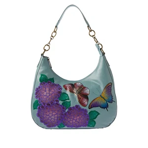 Anuschka Hobo Bag hübscher Garten handbemalt bestickt Leder 7496 - Bild 1 von 6