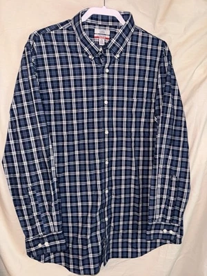 Camisa de vestir Croft & Barrow para hombre 171/2 34/35 a cuadros azul blanco calce clásico  Foto 1 de 4