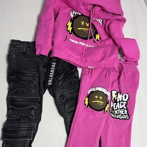 Valabasas Boys Size 12 Lot/ Bundle Pink Carmine Rose Sweat Suit + Pinnacle Jeans - Picture 1 of 14