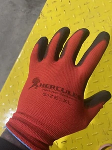 12 Pack Polyester Mechanics Gloves Dipped w/ Latex light weight HERCULES TOOL - Picture 1 of 3