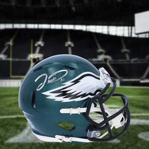 Casco de fútbol americano firmado autografiado por Jordan Davis Philadelphia Eagles certificado de autenticidad JSA - Imagen 1 de 2