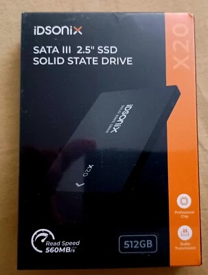 iDSonix SATA III 2.5" SSD Solod State Drive X20 512 GB Read Speed 560 MB/s - Image 1 of 4