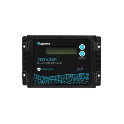 Renogy 20A Voyager PWM wasserdichter Solarladeregler 12V/24V mit LCD Display - Bild 1 von 4