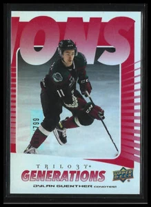 Trilogía de cubierta superior 2023-24 #TG-9C Dylan Guenther Generations rojo #/799 - Imagen 1 de 2