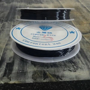 Jewelry Wire, Black, 22 Gauge,0.6mm, 8 mtr, Nickel Free, Free postage Oz - Picture 1 of 1