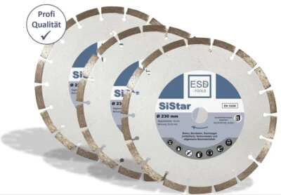 3x Profi Diamanttrennscheibe 230 mm Beton Verbundstein Diamant Trennscheibe 230 - Bild 1 von 4