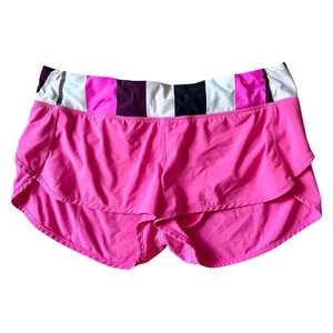 Pantalón Corto Lululemon Run Speed Talla 10 Frambuesa Glo Luz Pow Raya Rosa Negro  - Imagen 1 de 2