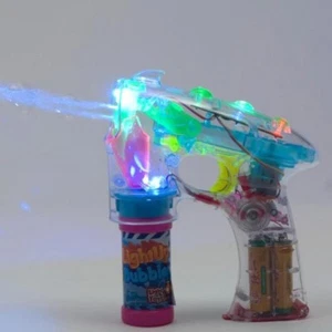 LED Light Up Bubble Blower Gun with Flashing Lights Squirt Party Favor Shooter - Picture 1 of 2