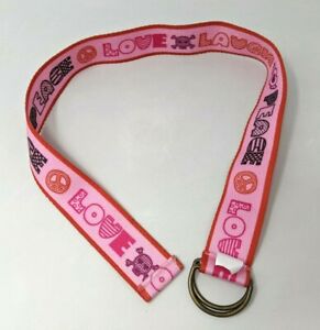 Pink & Red Love Laugh Peace Skulls Hearts Girls Kids Polyester Belt India FP20