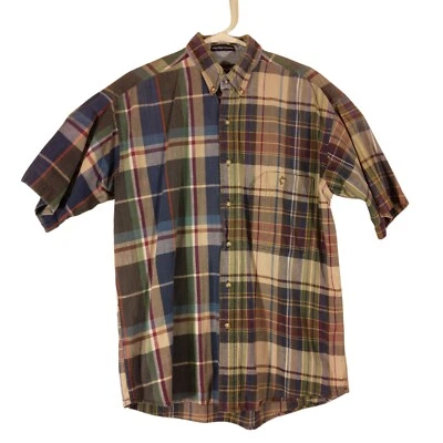 GANT white water Chambray shirt mens M Medium plaid short sleeve button cotton - Image 1 of 4