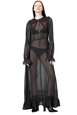 Killstar Kleid Miss Thumberlina Maxi - Netz - Gothic - Herz - Stickerei - Bild 1 von 4