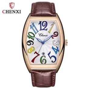 CHENXI Casablanca Homage Franck Muller-Uhr, Goldfarben, Lederarmband - Bild 1 von 6