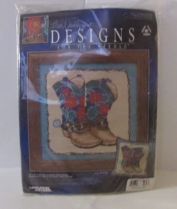 Leisure Arts Needlepoint  Kit #5811 Embroidery Cowboy Boots Full Color - Picture 1 of 4