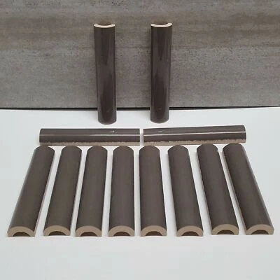 12 piezas. Azulejos delineadores de lápiz de cerámica carbón 6"X1" abovedados para pared azulejo Bullnose Foto 1 de 3