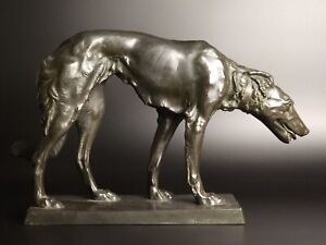 Josef Körschgen ( 1876-1937 ) Bronze Skulptur "Windhund/Barsoi" - Deutschland